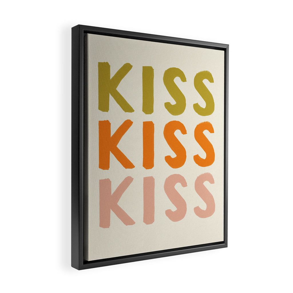 Kiss Kiss Kiss Framed Canvas Print Gallery Image 2