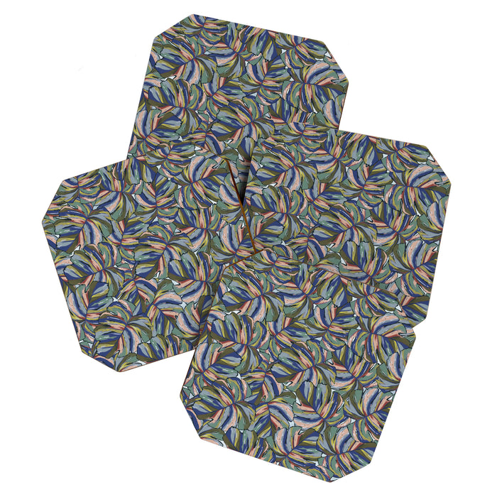 Layered Monstera - Blue Coaster Gallery Image 1