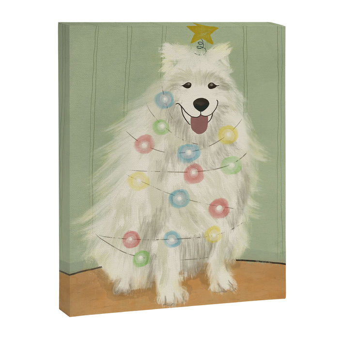 Lit up Holiday Samoyed Canvas Print Gallery Image 1