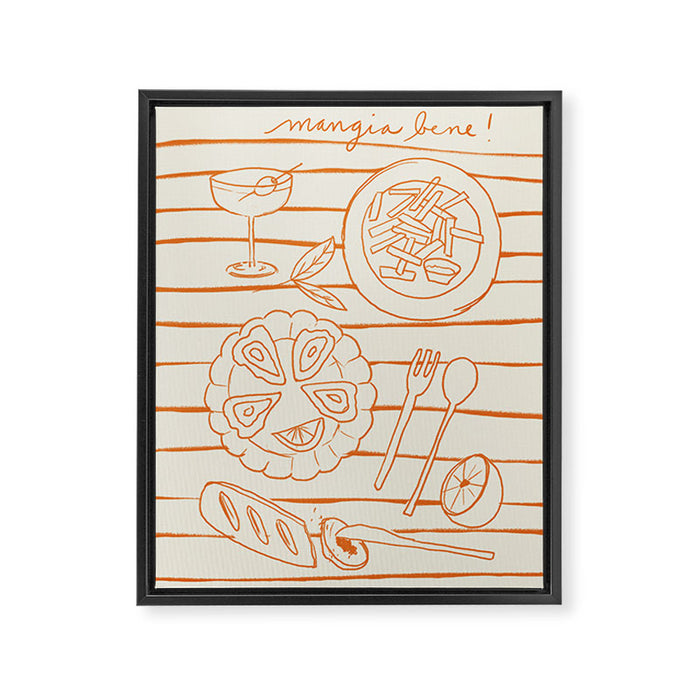 Mangia Bene Framed Canvas Print Gallery Image 1