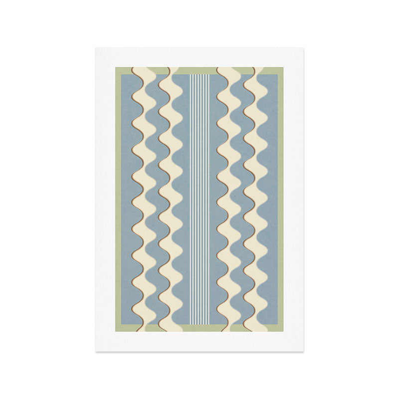 Neutral Blue Squiggles Art Print Gallery Image 1
