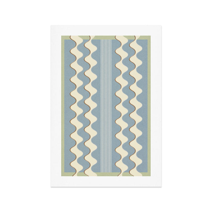 Neutral Blue Squiggles Art Print Gallery Image 1