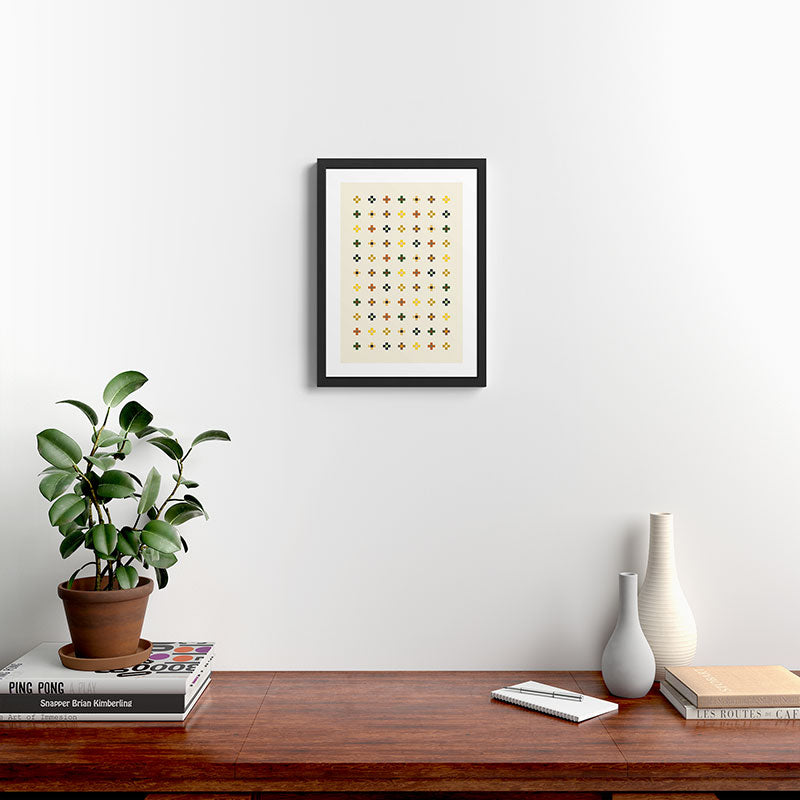 Neutral Colorblock Crosses Framed Art Print Gallery Image 2