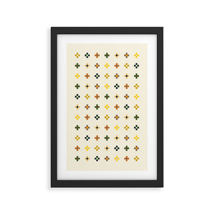 Neutral Colorblock Crosses Framed Art Print Gallery Image 1