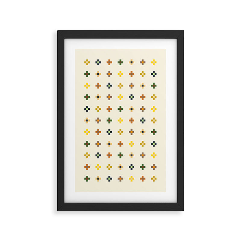 Neutral Colorblock Crosses Framed Art Print Gallery Image 2