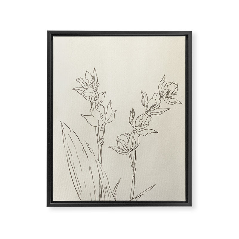 Orchid Outline Framed Canvas Print Gallery Image 6