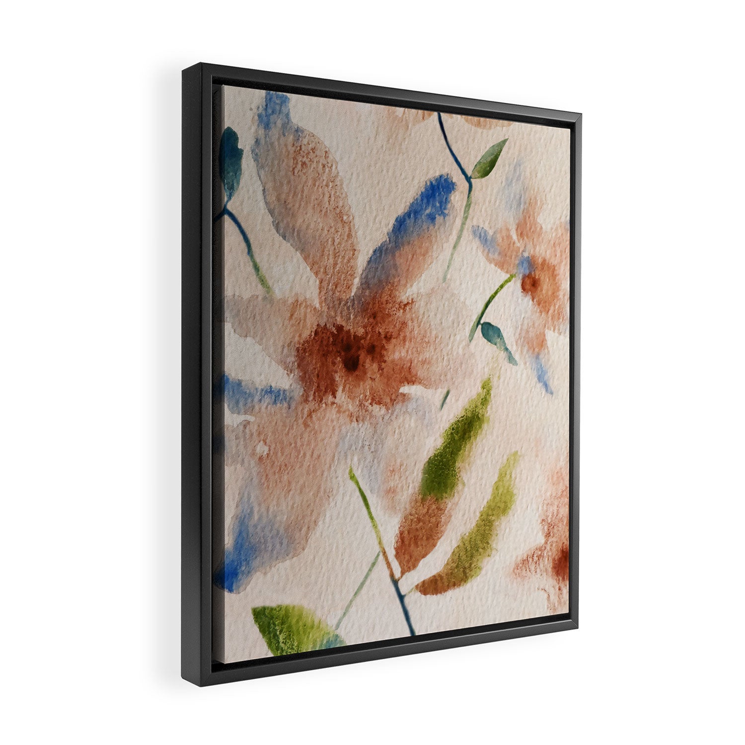 Peach Clematis Framed Canvas Print Gallery Image 2