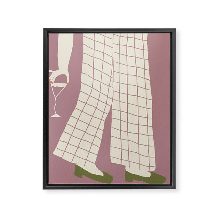 Pinkies Up Whimsy Framed Canvas Print Gallery Image 1
