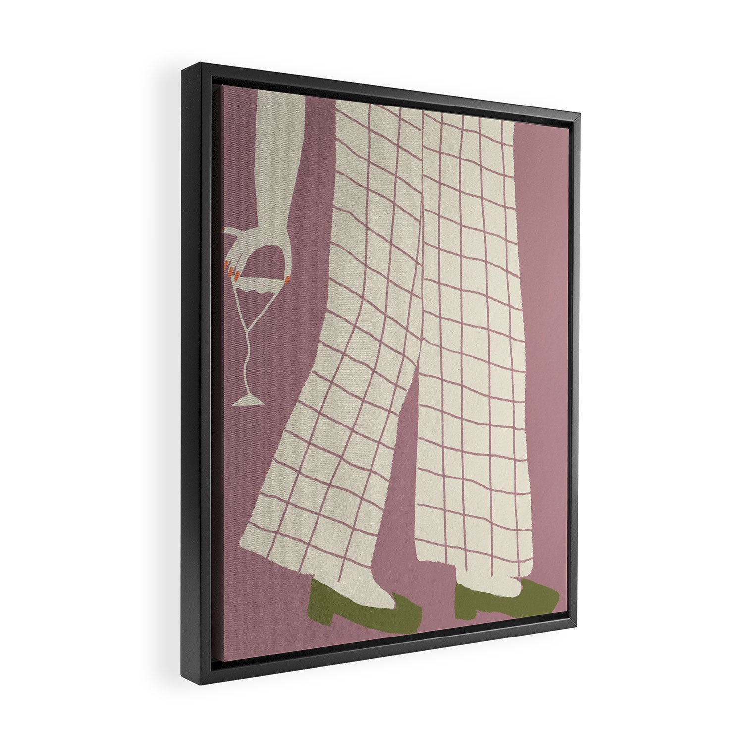 Pinkies Up Whimsy Framed Canvas Print Gallery Image 2