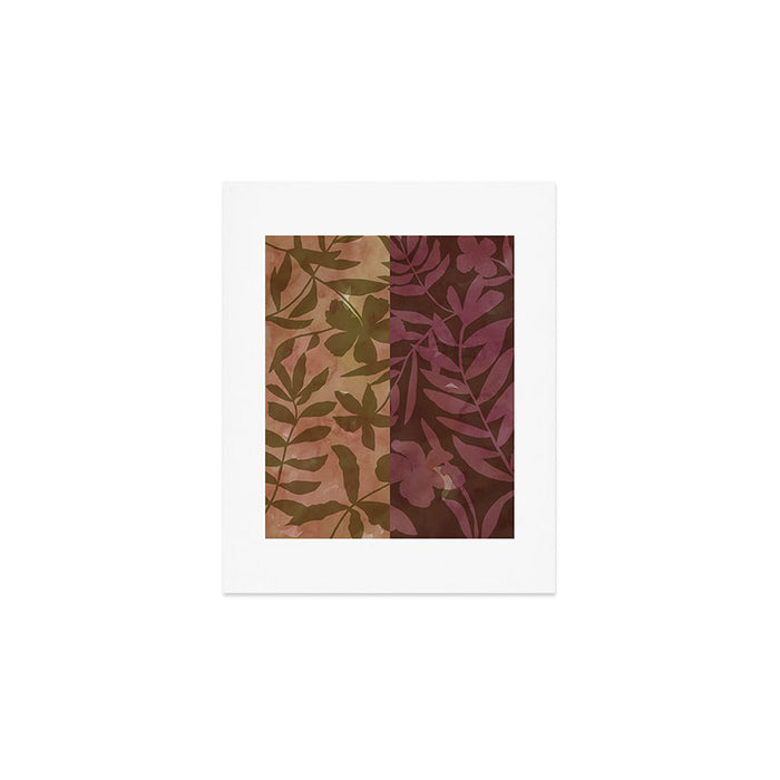Reverse Floral Maroon Art Print Gallery Image 1