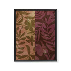 Reverse Floral Maroon Framed Canvas Print Gallery Image 6