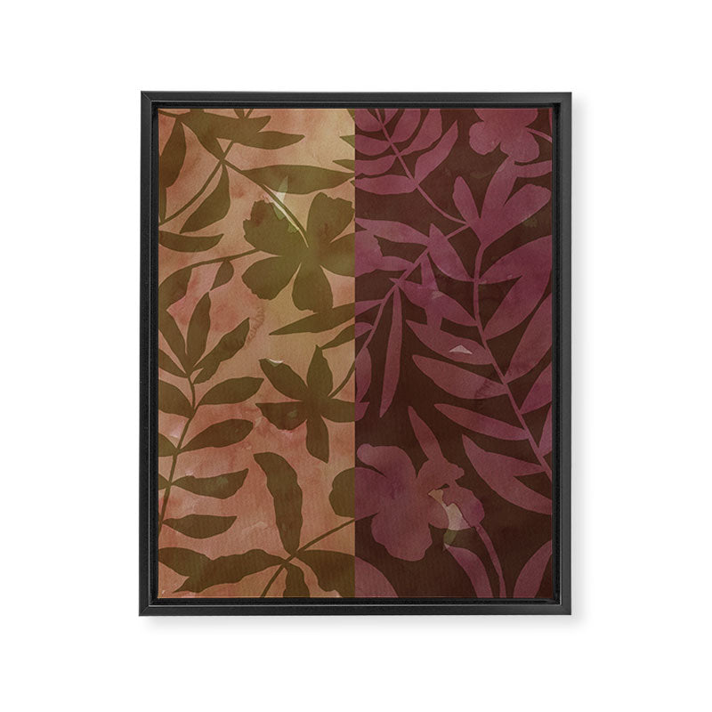 Reverse Floral Maroon Framed Canvas Print Gallery Image 6