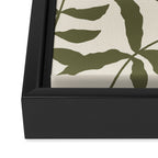 Reverse Floral Olive Green Framed Canvas Print Gallery Image 3