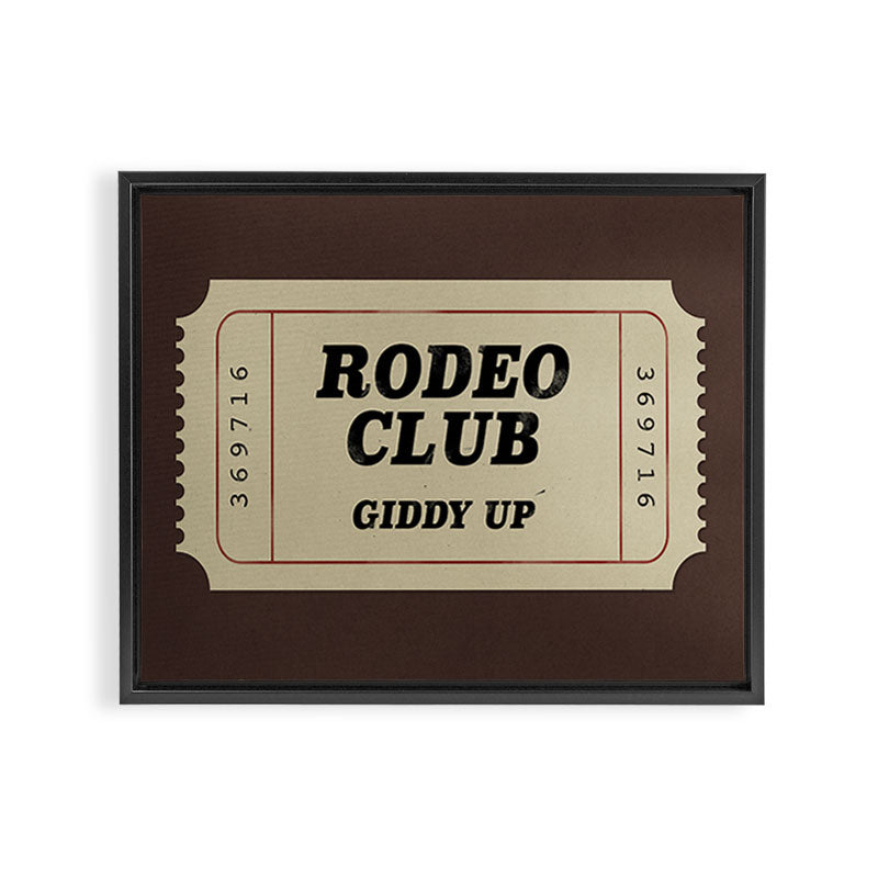 Rodeo Club Ticket Framed Canvas Print Gallery Image 3
