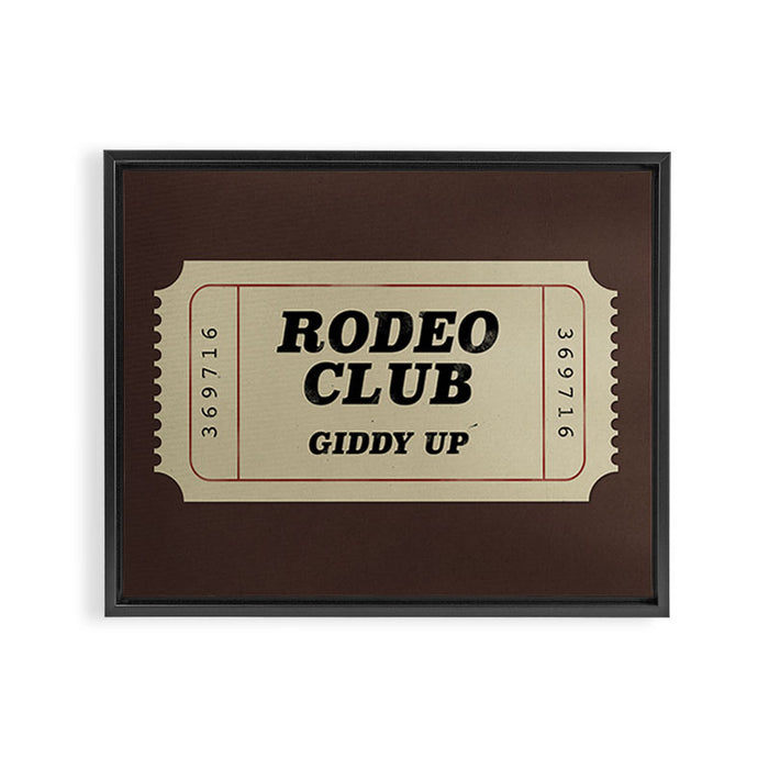 Rodeo Club Ticket Framed Canvas Print Gallery Image 1