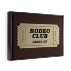 Rodeo Club Ticket Framed Canvas Print Gallery Image 2