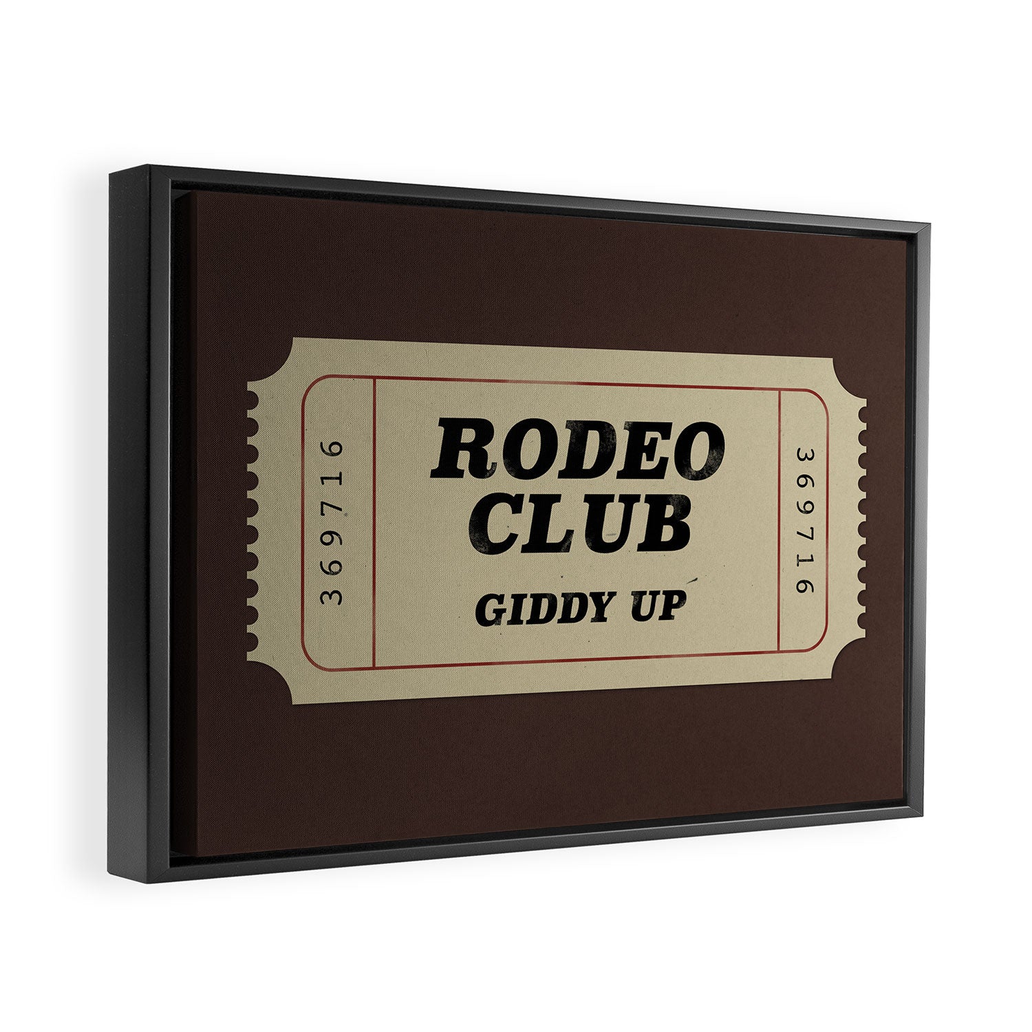Rodeo Club Ticket Framed Canvas Print Gallery Image 2