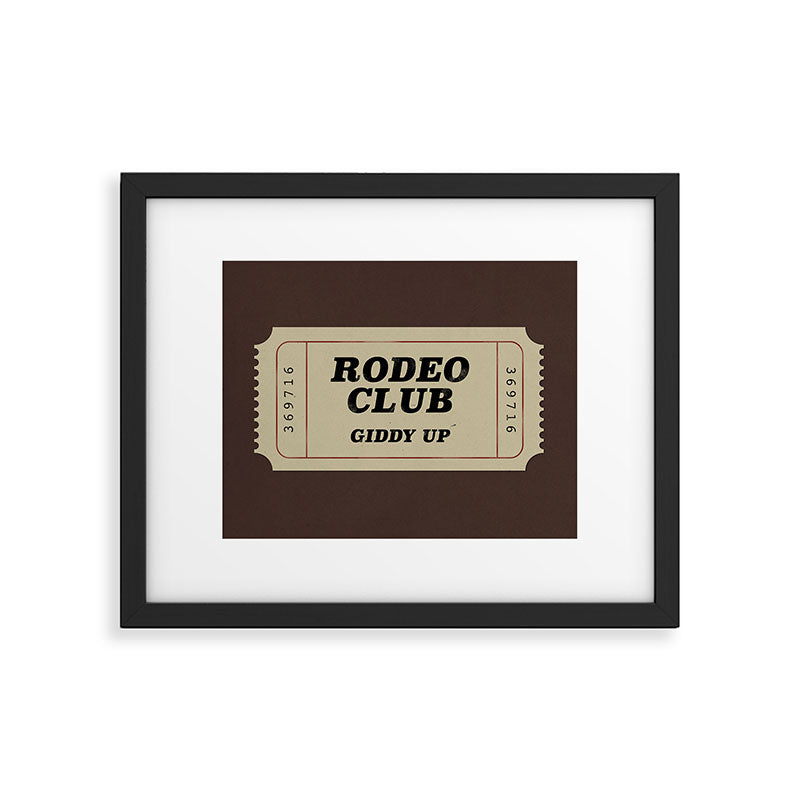 Rodeo Club Ticket Framed Art Print Gallery Image 5