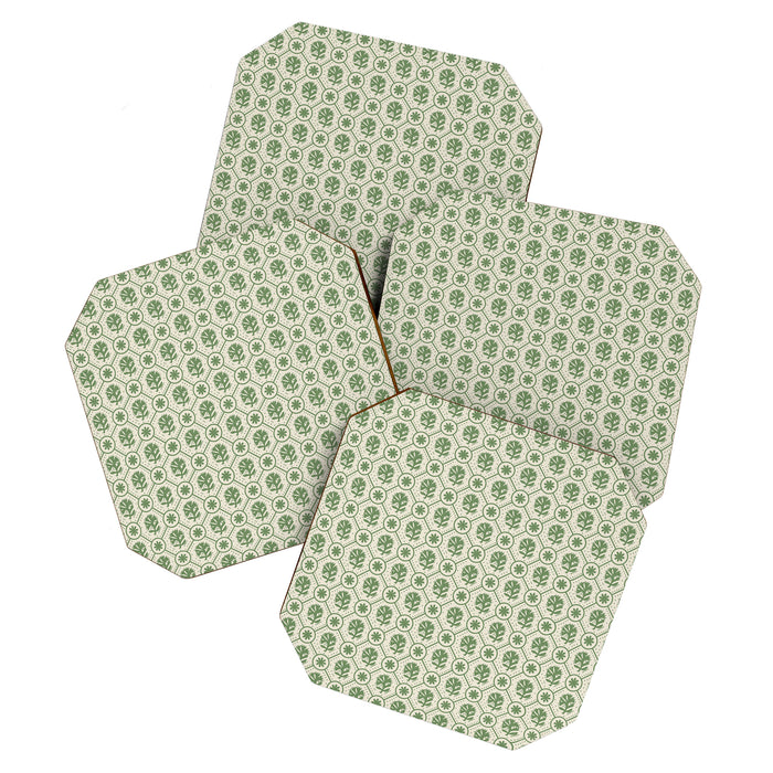 Sea Glass Geometric Floral Coaster Gallery Image 1