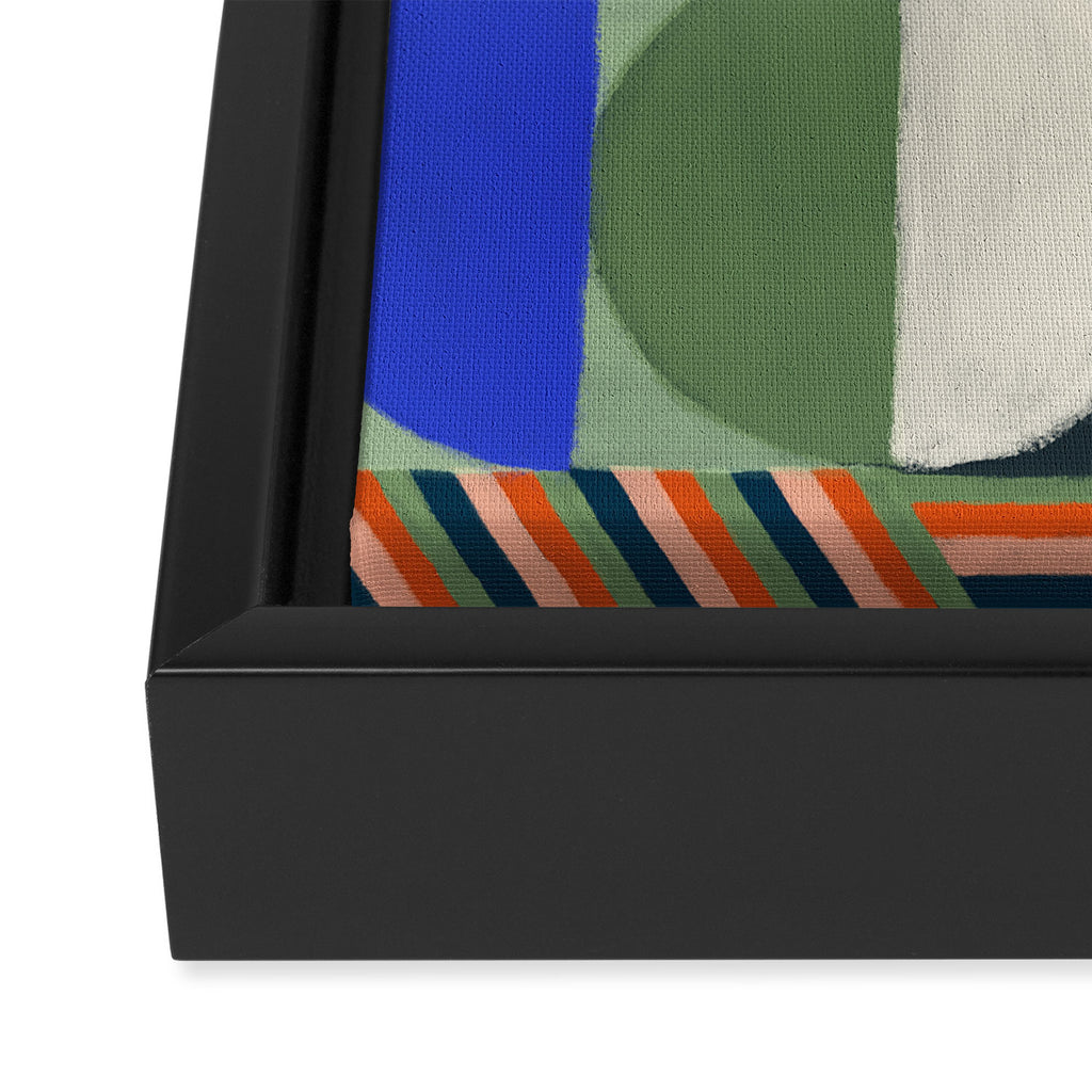 Stripes and Circles Framed Canvas Print Gallery Image 3
