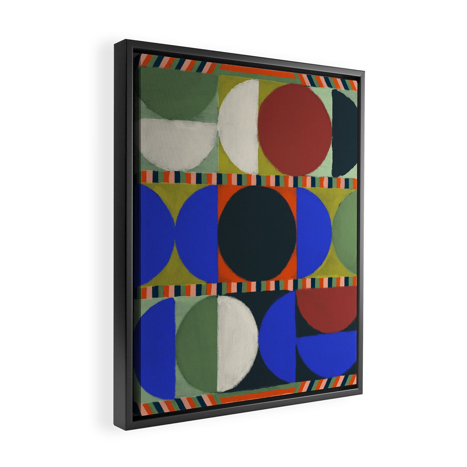 Stripes and Circles Framed Canvas Print Gallery Image 2