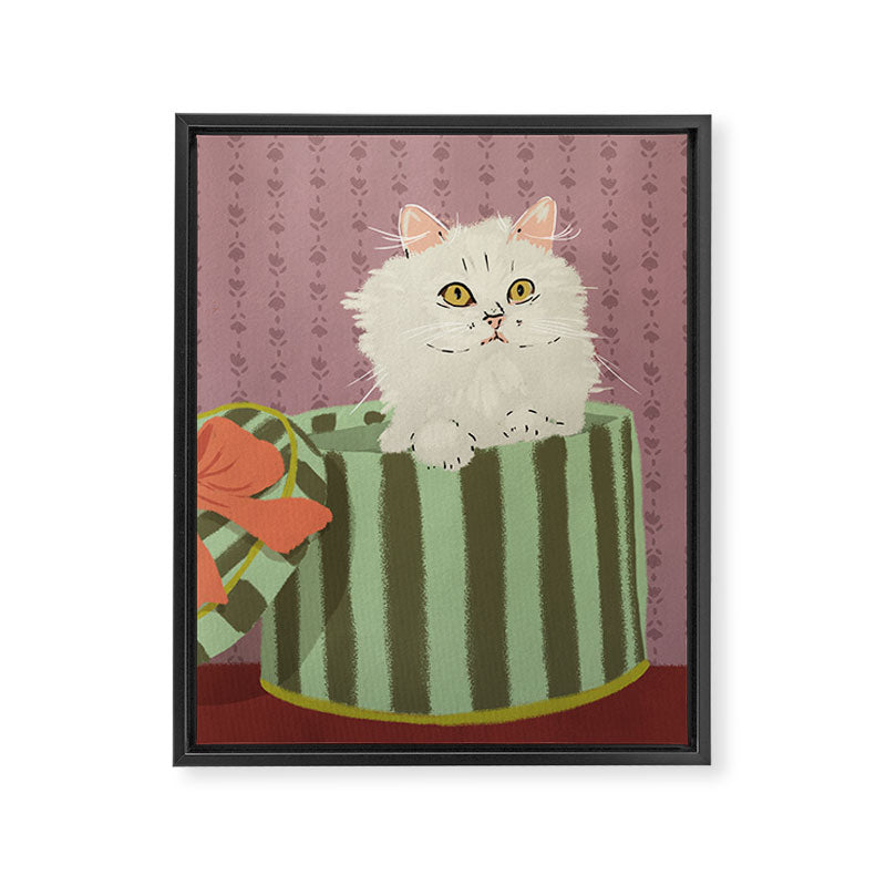 Surprise Kitty Framed Canvas Print Gallery Image 6