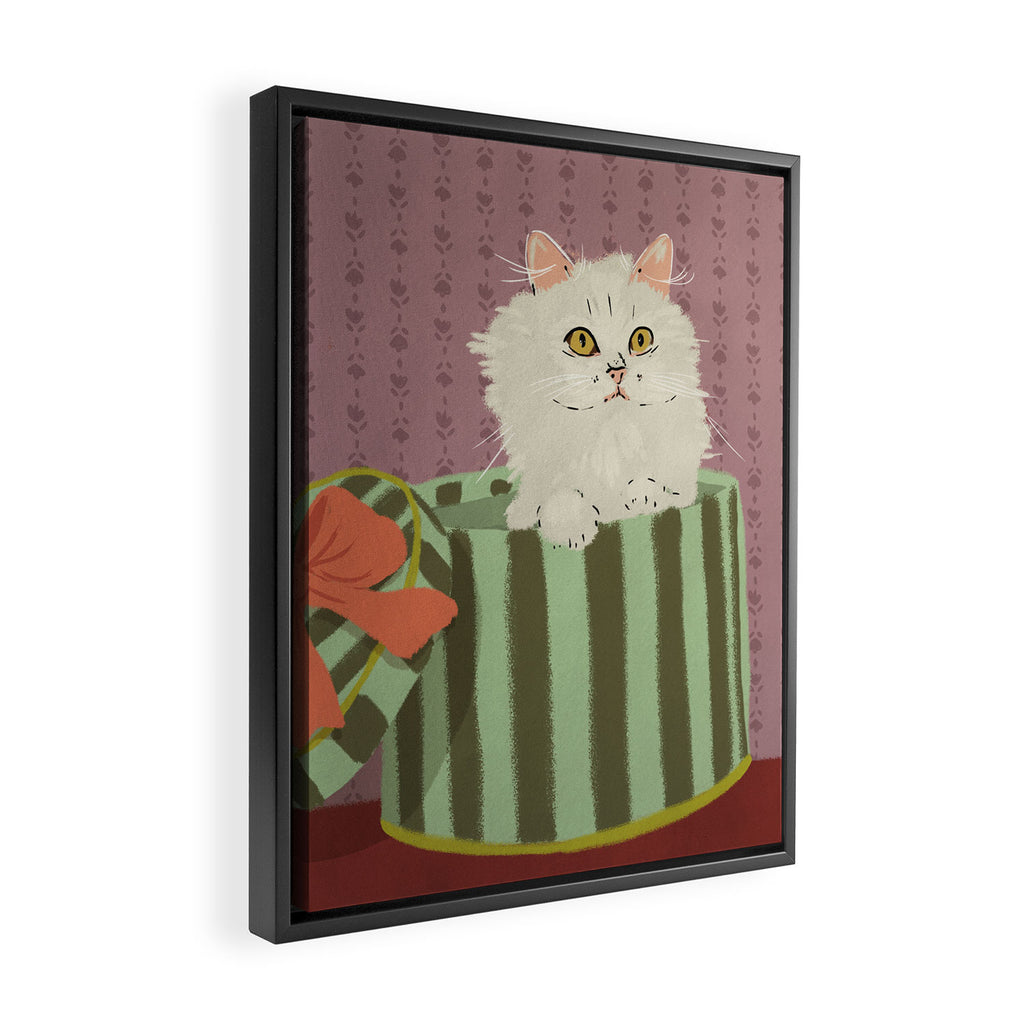 Surprise Kitty Framed Canvas Print Gallery Image 2