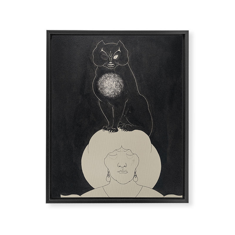 The Black Cat by Aubrey Vincent Beardsley Framed Canvas Print Gallery Image 6