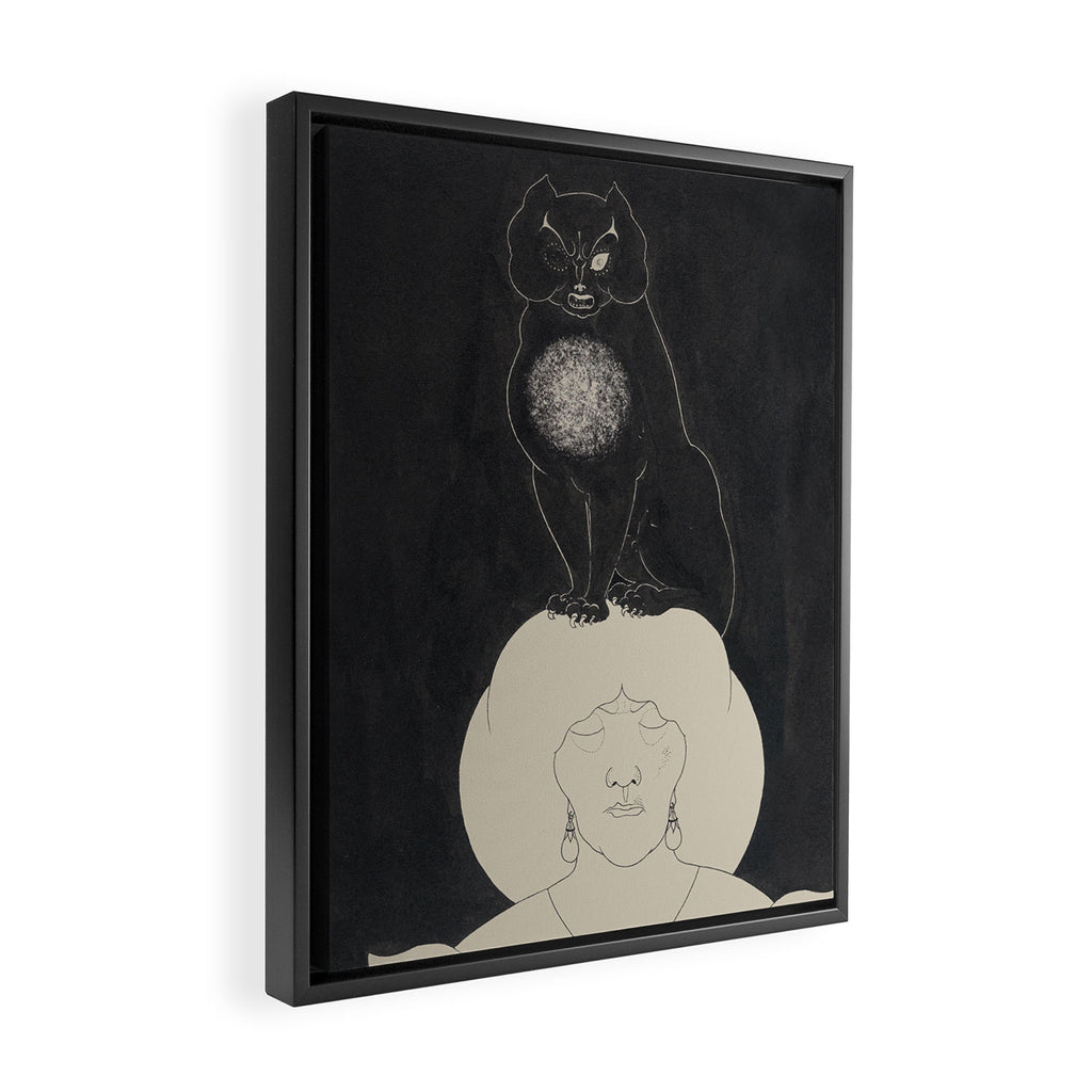 The Black Cat by Aubrey Vincent Beardsley Framed Canvas Print Gallery Image 2