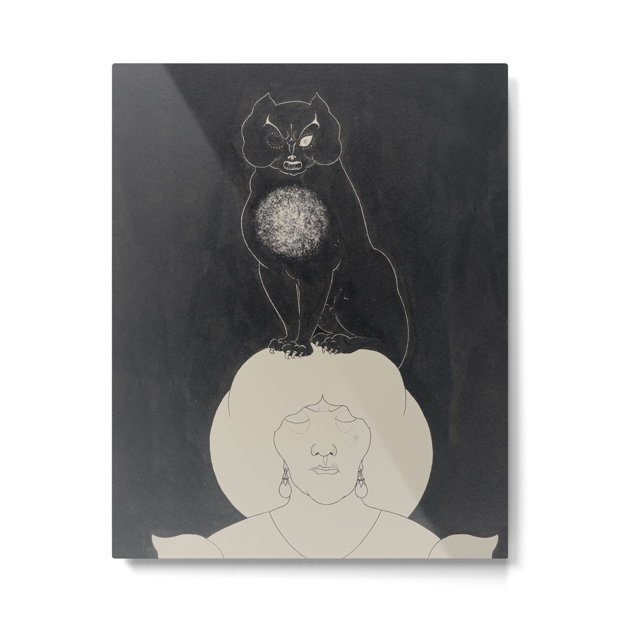 The Black Cat by Aubrey Vincent Beardsley Metal Print Gallery Image 4