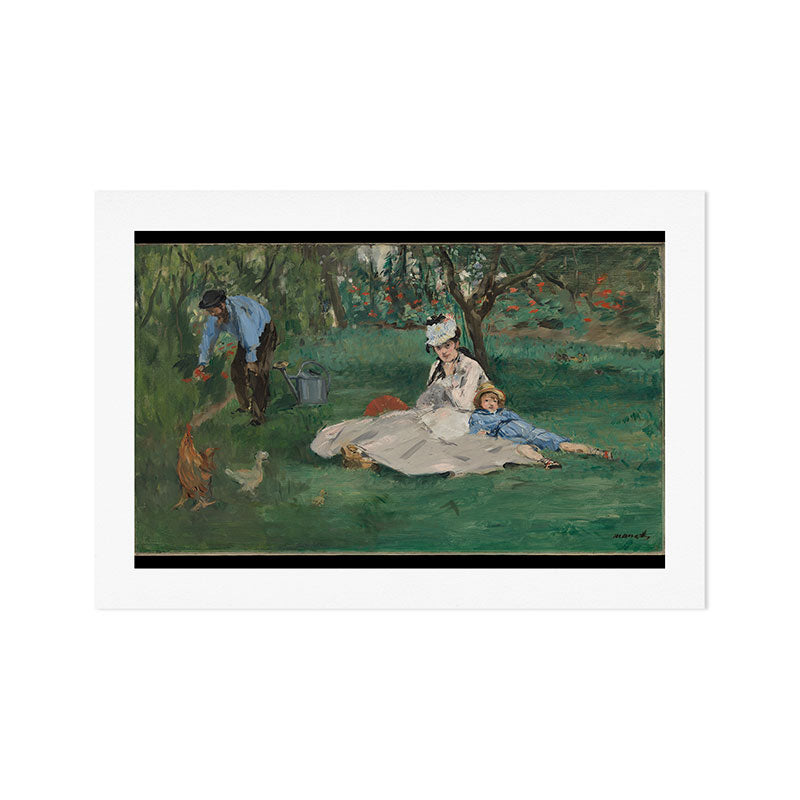 The Monet Family in Their Garden at Argenteuil by Edouard Manet Art Print Gallery Image 1