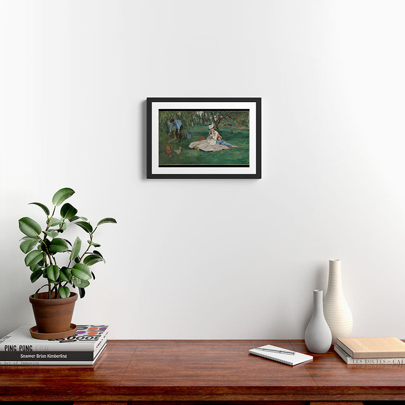 The Monet Family in Their Garden at Argenteuil by Edouard Manet Framed Art Print Gallery Image 2