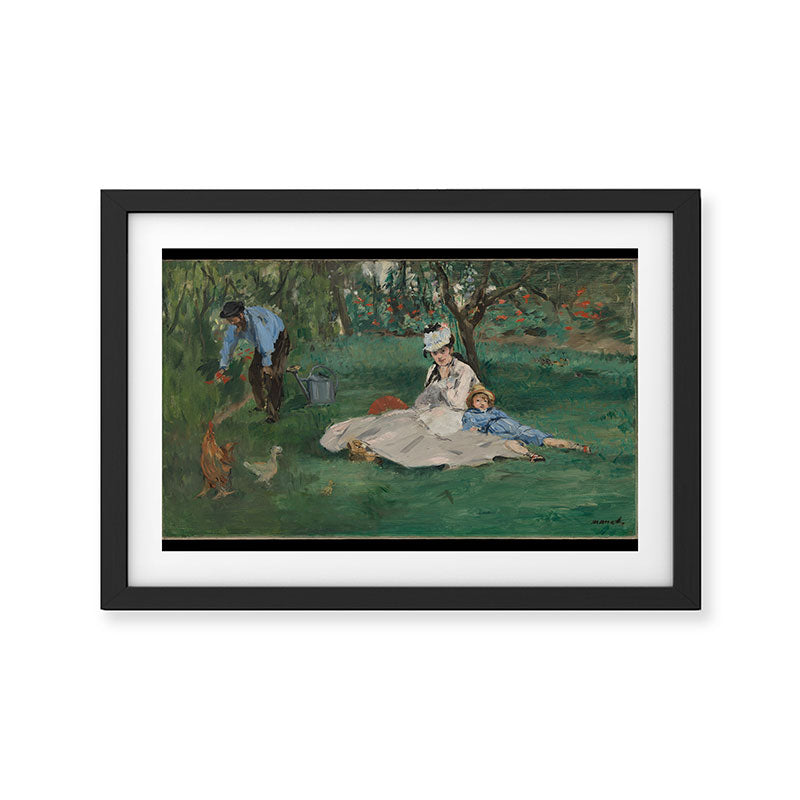 The Monet Family in Their Garden at Argenteuil by Edouard Manet Framed Art Print Gallery Image 2