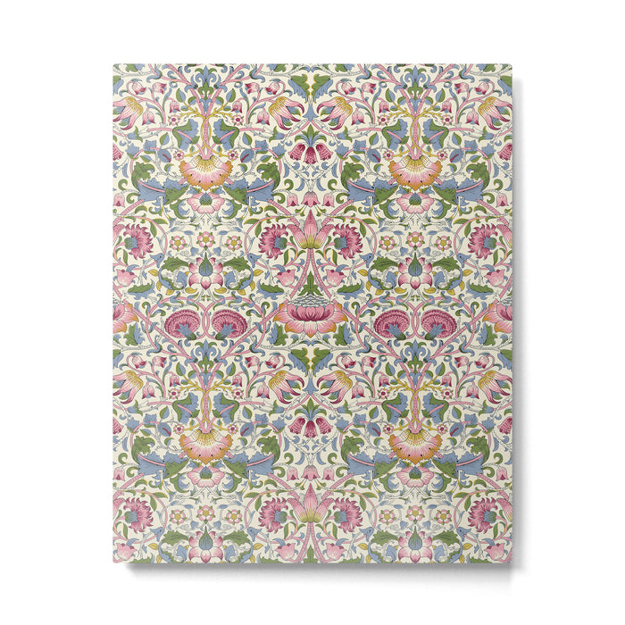 Vintage Lodden Blush Pink and Woad Blue by William Morris Metal Print Gallery Image 1