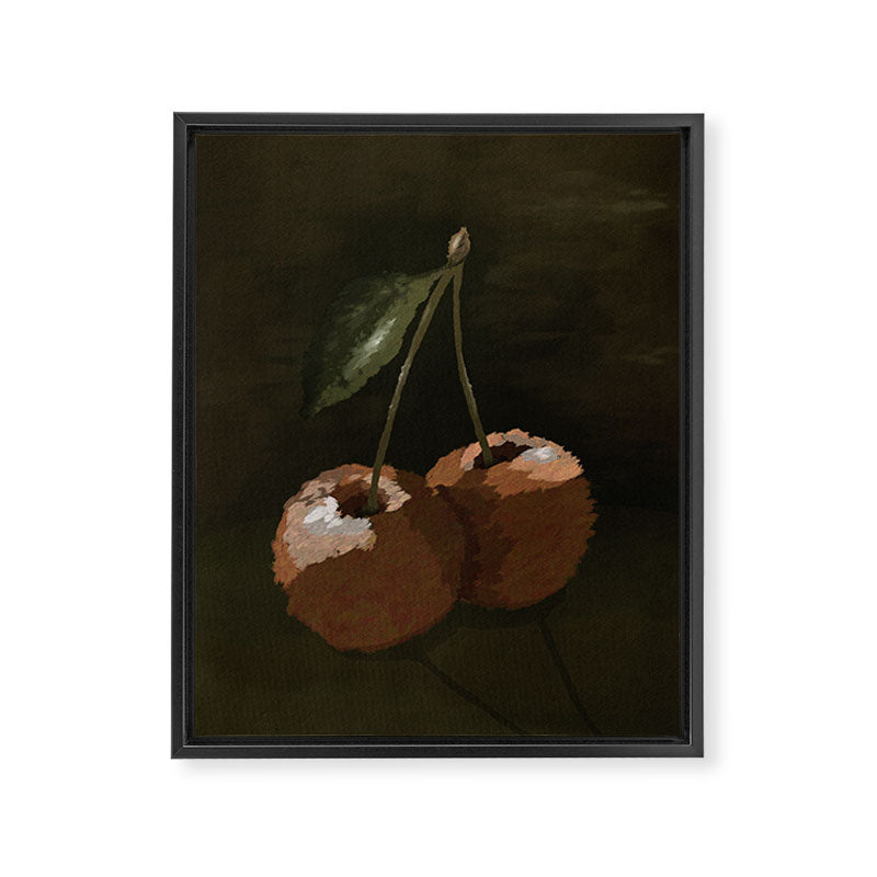Vintage Painted Cherries Framed Canvas Print Gallery Image 6