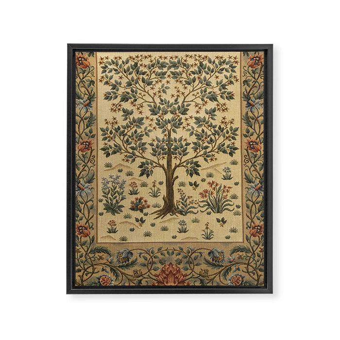 Woodland Tree of Life by William Morris Framed Canvas Print Gallery Image 1