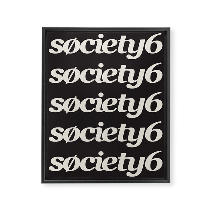 Society6 Logo Repeat Framed Canvas Print Gallery Image 1