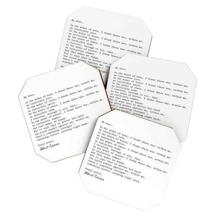 Albert Camus Quote - My Dear in the midst of hate I found Coaster Gallery Image 1