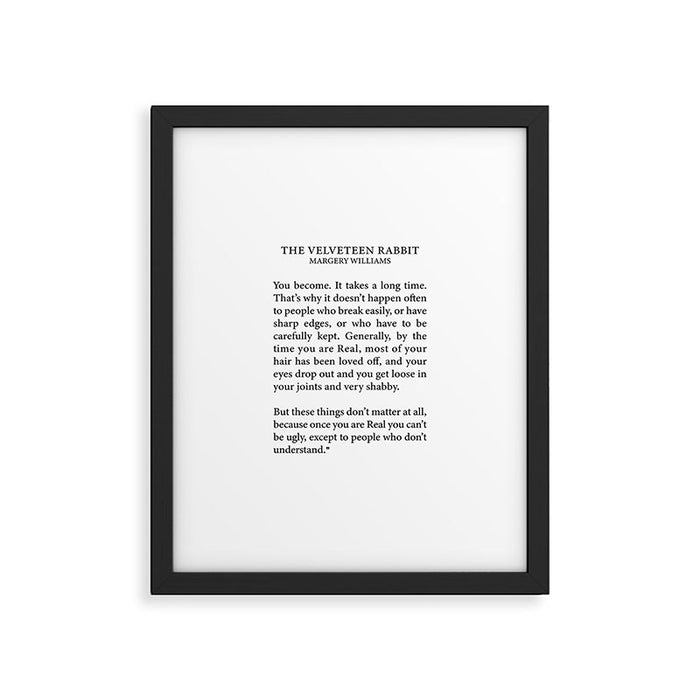Becoming Real, Velveteen Rabbit Framed Art Print Gallery Image 1