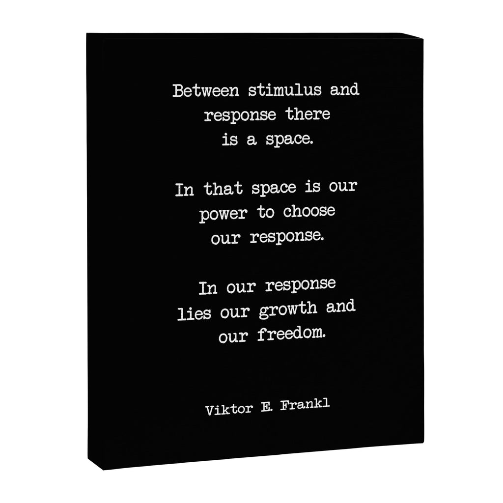 Between stimulus and response, there is a space. Viktor Frankl Quote Canvas Print Gallery Image 8