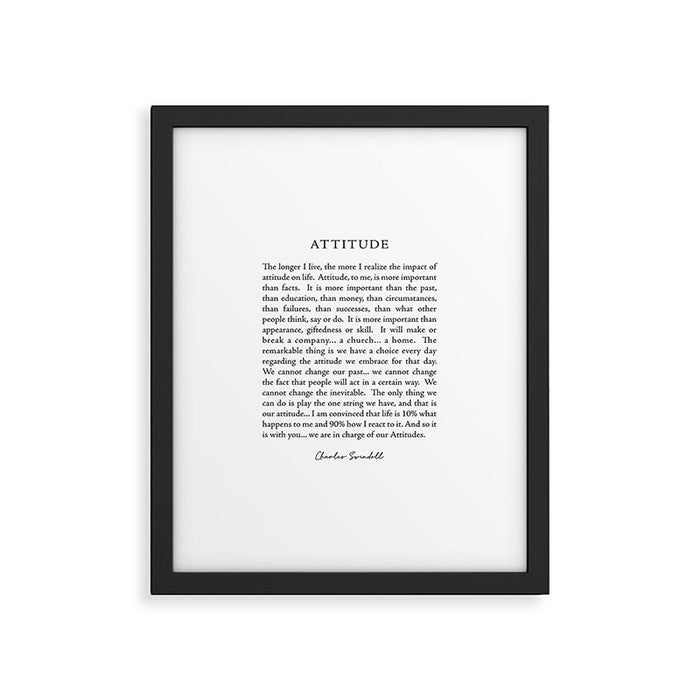 Charles Swindoll Quote, Attitude Framed Art Print Gallery Image 1