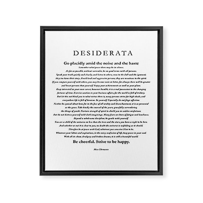 Desiderata by Max Ehrmann Framed Canvas Print Gallery Image 1