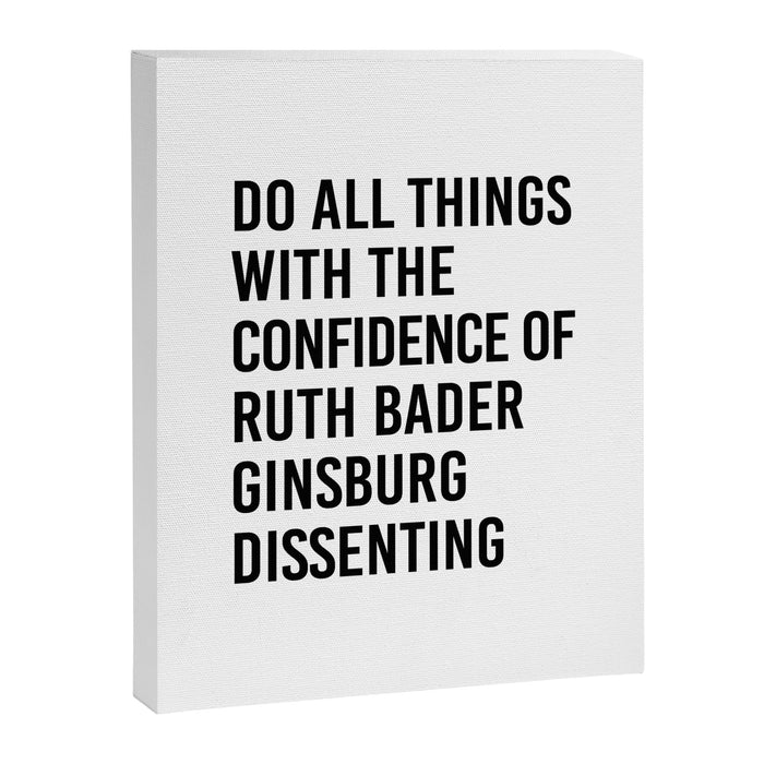 Do All Things with the Confidence of Ruth Bader Ginsburg Dissenting Canvas Print Gallery Image 1
