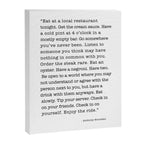 Eat at a local restaurant tonight, Anthony Bourdain Quote Canvas Print Gallery Image 8
