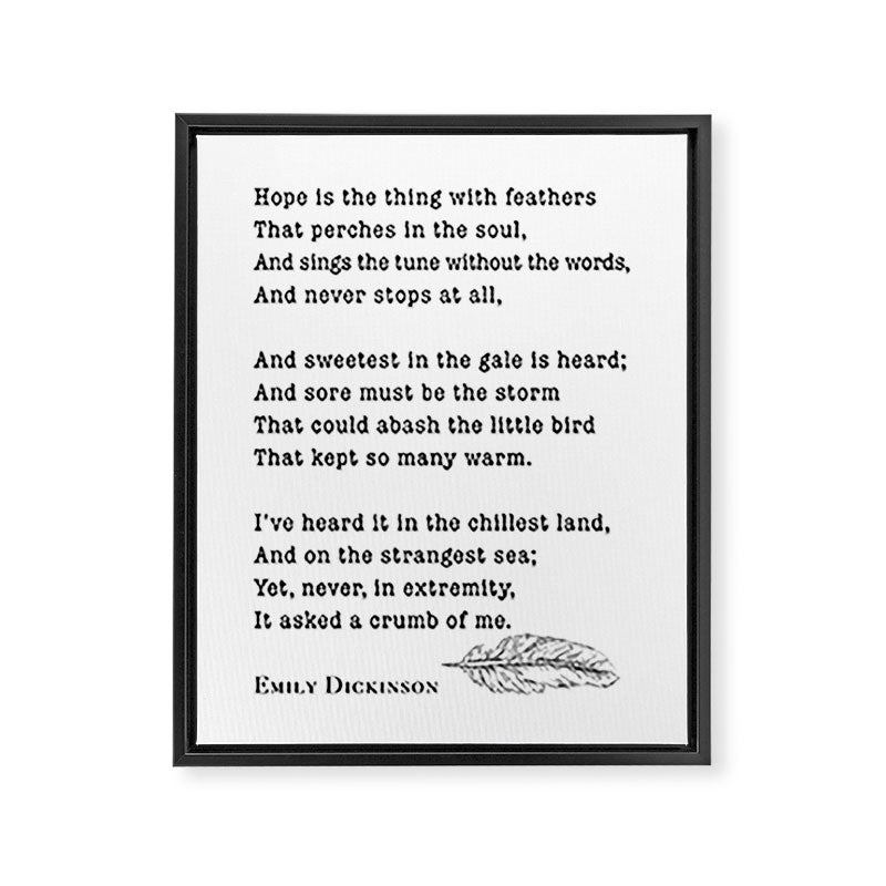 Emily Dickinson Hope is the thing with feathers  Framed Canvas Print Gallery Image 8