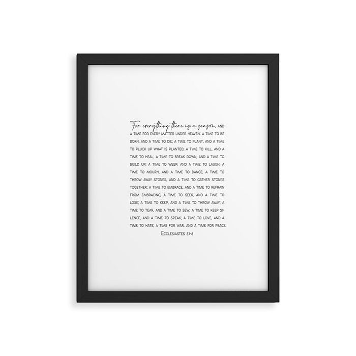 For everything there is a season, Ecclesiastes 3:1-8 Framed Art Print Gallery Image 1