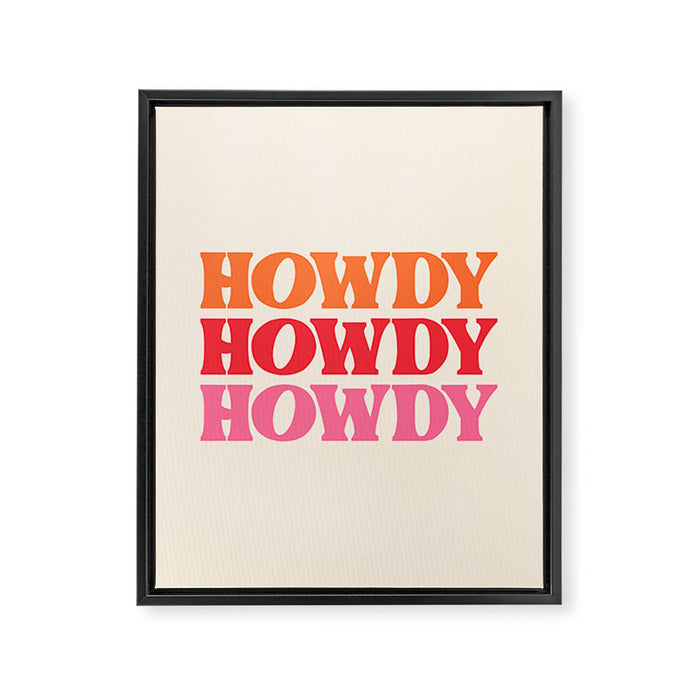 Howdy  Framed Canvas Print Gallery Image 1