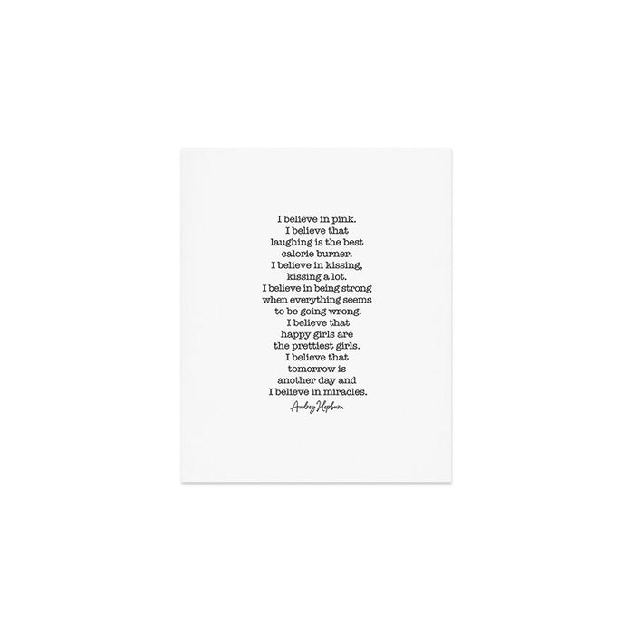I Believe In Pink. I Believe That Laughing Is the Best Calorie Burner-Audrey Hepburn Art Print Gallery Image 1