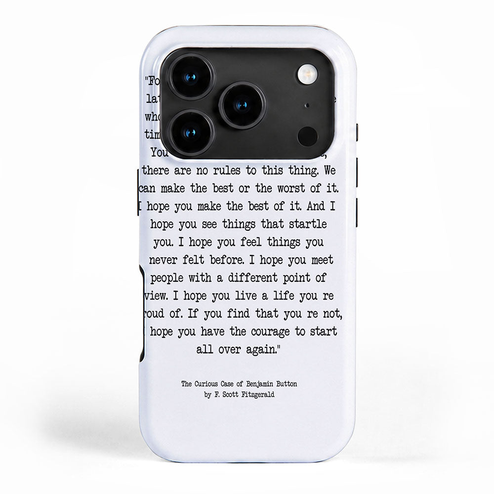 It's Never Too Late Benjamin Button iPhone Case Gallery Image 1