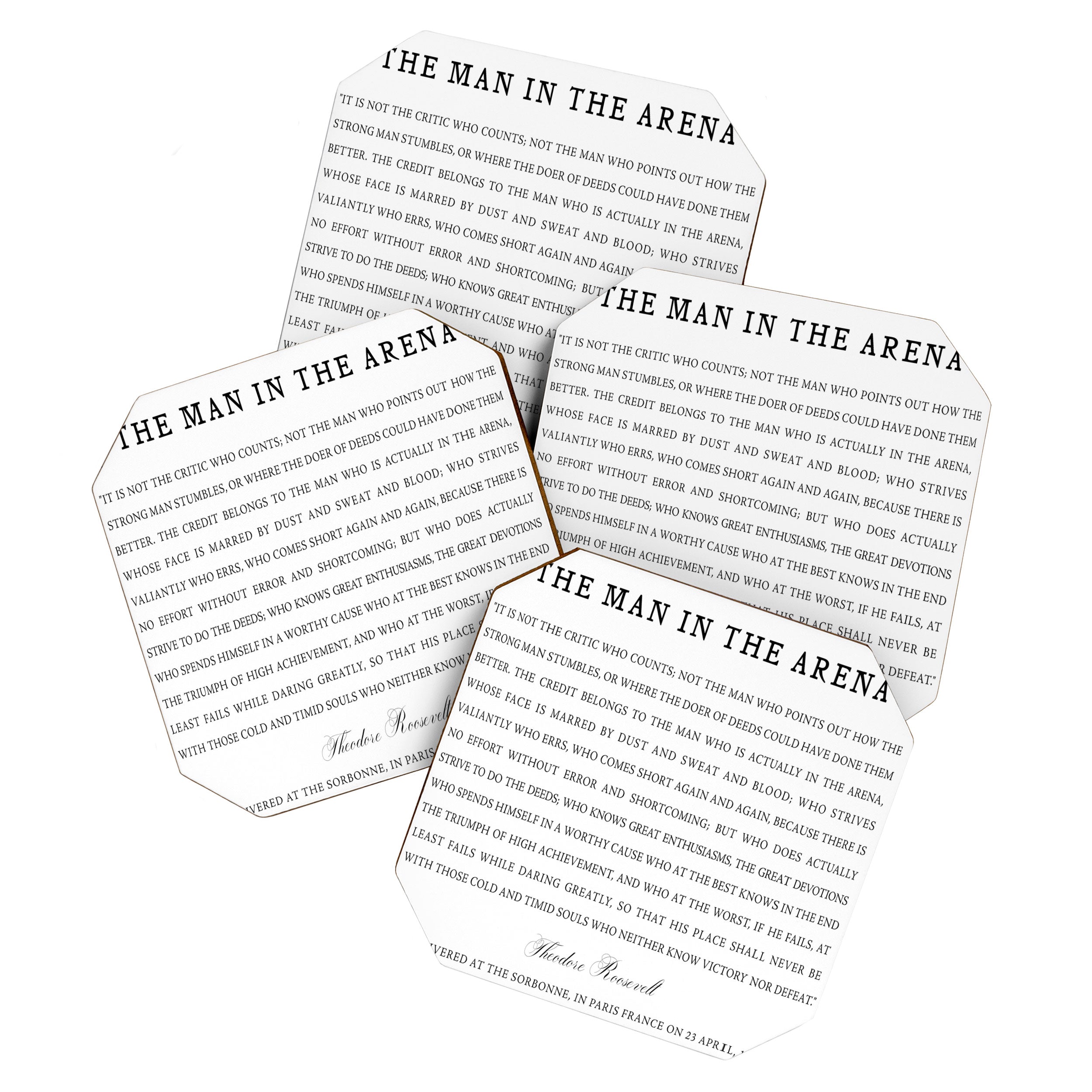 Man In The Arena, Theodore Roosevelt, Framed Art Coaster Gallery Image 1